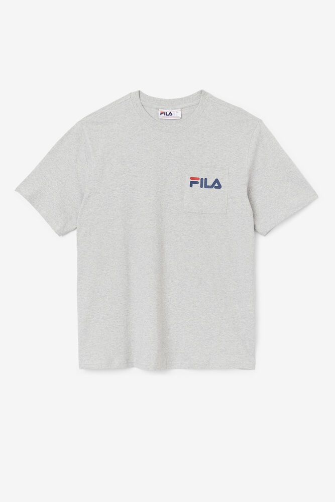 Fila T-Shirt Mens Grey Curtis Pocket - Ireland 07486-WPHY